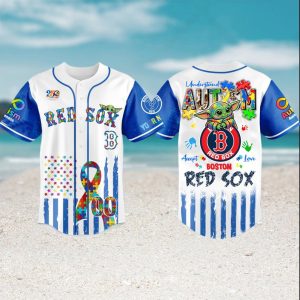 Boston Red Sox Autism Awareness Baby Yoda Custom Baseball Jersey