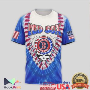 Boston Red Sox Grateful Dead Steal Your Base USA Patriotic Tie Dye Shirt