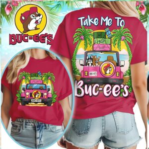 Buc ee’s Take Me To Buc ee’s Pink Jeep Beach Trip Summer Vacation T Shirt Buc ee’s Take Me To Buc ee’s Pink Jeep Beach Trip Summer Vacation T Shirt
