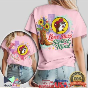 Buc ee's Texas Lone Star State of Mind Floral Cowboy Boot Shirt