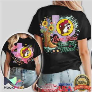 Buc ee's Texas Lone Star State of Mind Floral Cowboy Boot Shirt