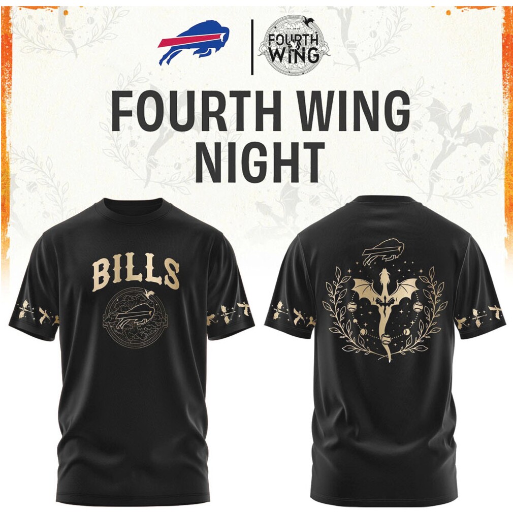 Buffalo Bills Fourth Wing Night Dragon Black and Gold T Shirt Buffalo Bills Fourth Wing Night Dragon Black and Gold T Shirt