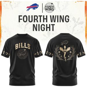 Buffalo Bills Fourth Wing Night Dragon Black and Gold T Shirt