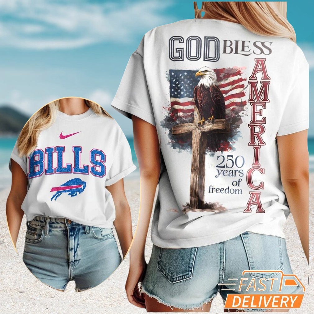 Buffalo Bills God Bless America 250 Years of Freedom Eagle Cross Shirt Buffalo Bills God Bless America 250 Years of Freedom Eagle Cross Shirt