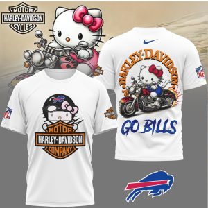 Buffalo Bills Hello Kitty x Harley Davidson Motorcycle NFL Mashup T Shirt Buffalo Bills Hello Kitty x Harley Davidson Motorcycle NFL Mashup T Shirt