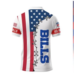 Buffalo Bills NFL Patriotic Stars and Stripes Lace Up Design Polo