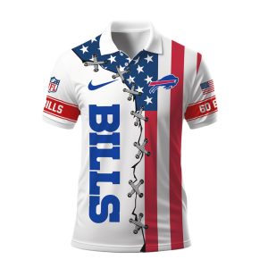 Buffalo Bills NFL Patriotic Stars and Stripes Lace Up Design Polo
