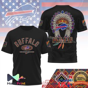 Buffalo Bills Native American Heritage Month Tribal Headdress T Shirt