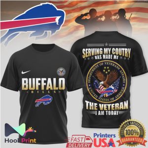 Buffalo Bills Patriotic Veteran The Veteran I Am Today NFL Shirt