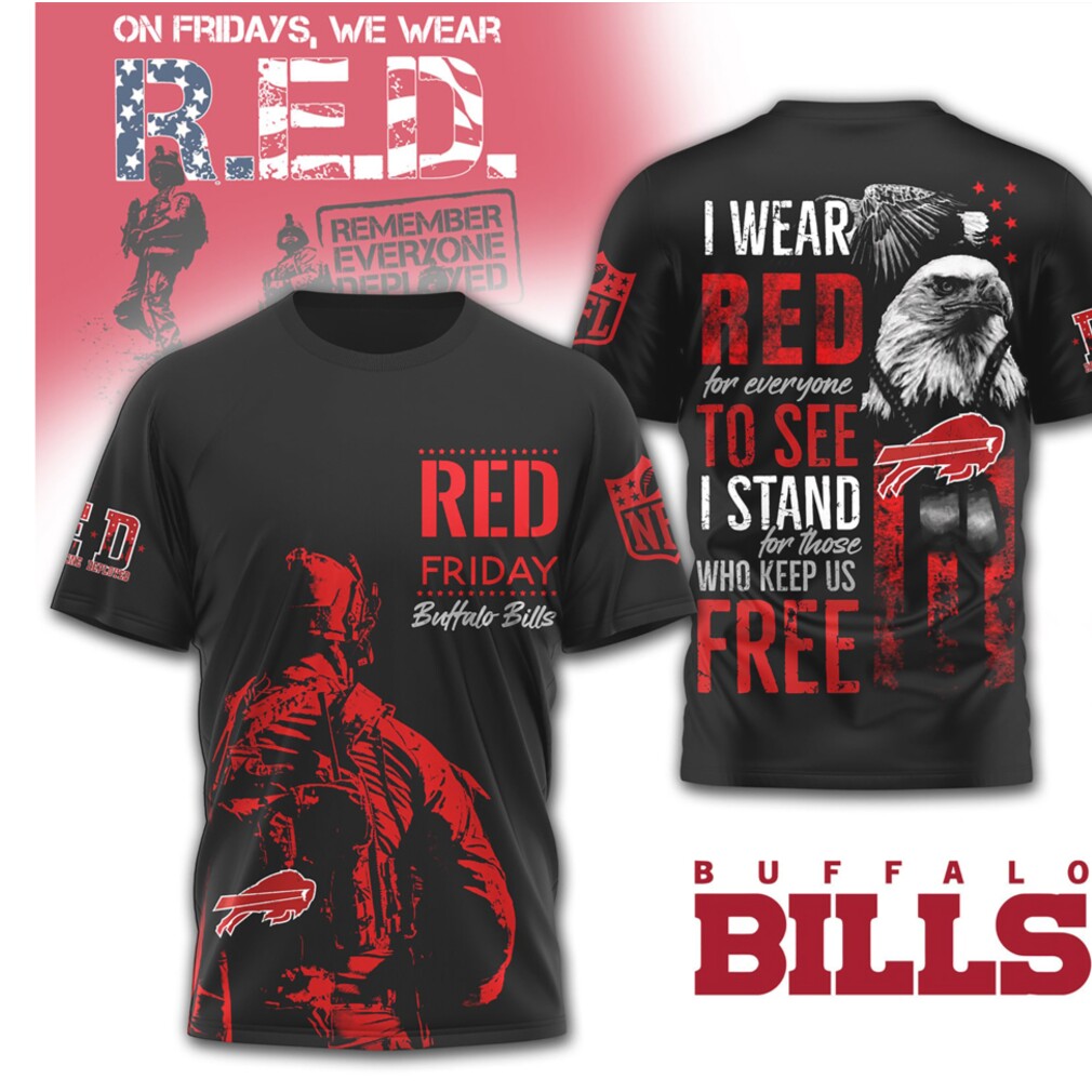 Buffalo Bills R.E.D. Friday Remember Everyone Deployed Military Support T Shirt Buffalo Bills R.E.D. Friday Remember Everyone Deployed Military Support T Shirt