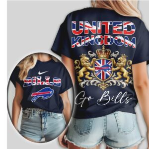 Buffalo Bills United Kingdom Flag British Fan NFL Football T Shirt
