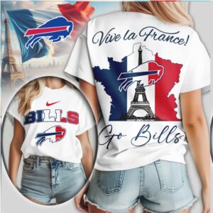 Buffalo Bills Vive La France Eiffel Tower Go Bills Paris Game NFL Shirt