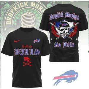 Buffalo Bills x Dropkick Murphys Go Bills Skull Design Fan T Shirt