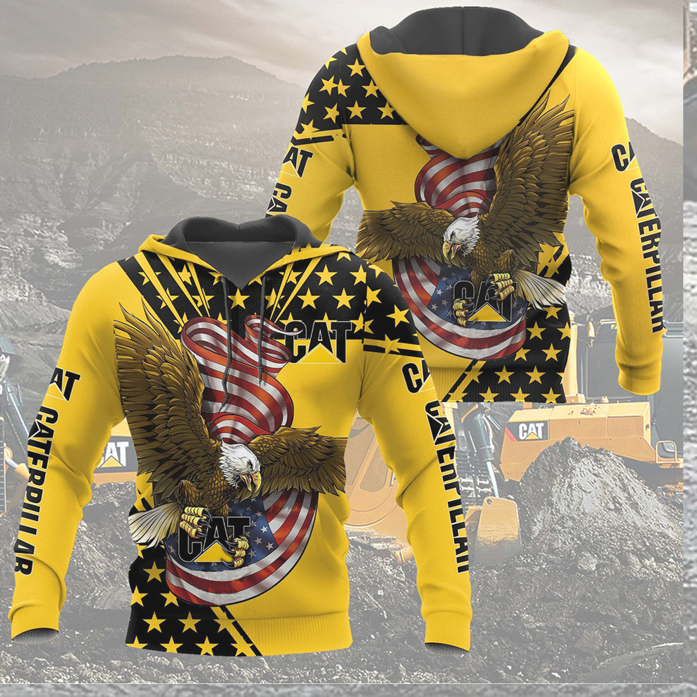 CAT Caterpillar Construction Equipment American Flag Eagle Yellow 3D Print T Shirt CAT Caterpillar Construction Equipment American Flag Eagle Yellow 3D Print T Shirt