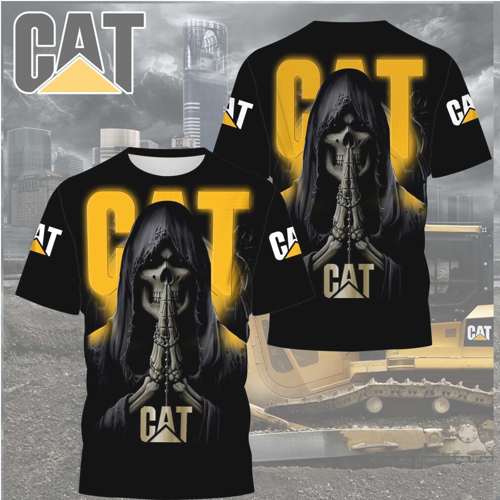 CAT Caterpillar Praying Reaper Skeleton Gothic 3D T Shirt CAT Caterpillar Praying Reaper Skeleton Gothic 3D T Shirt