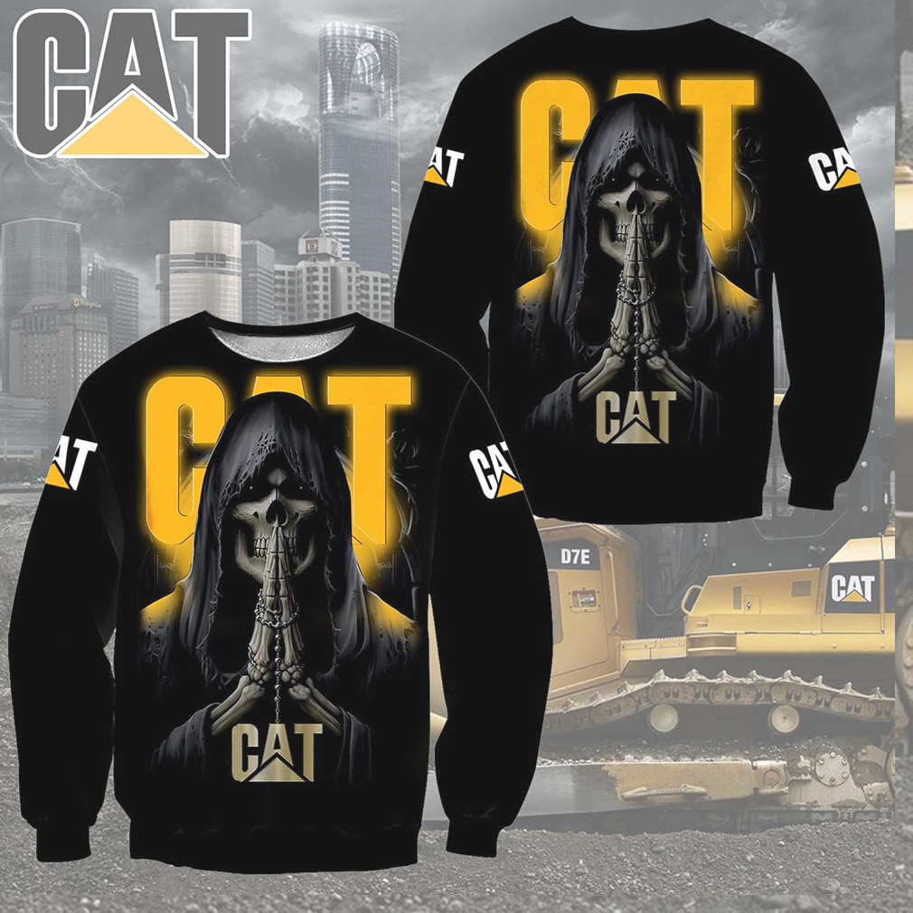 CAT Caterpillar Praying Reaper Skeleton Gothic 3D T Shirt CAT Caterpillar Praying Reaper Skeleton Gothic 3D T Shirt
