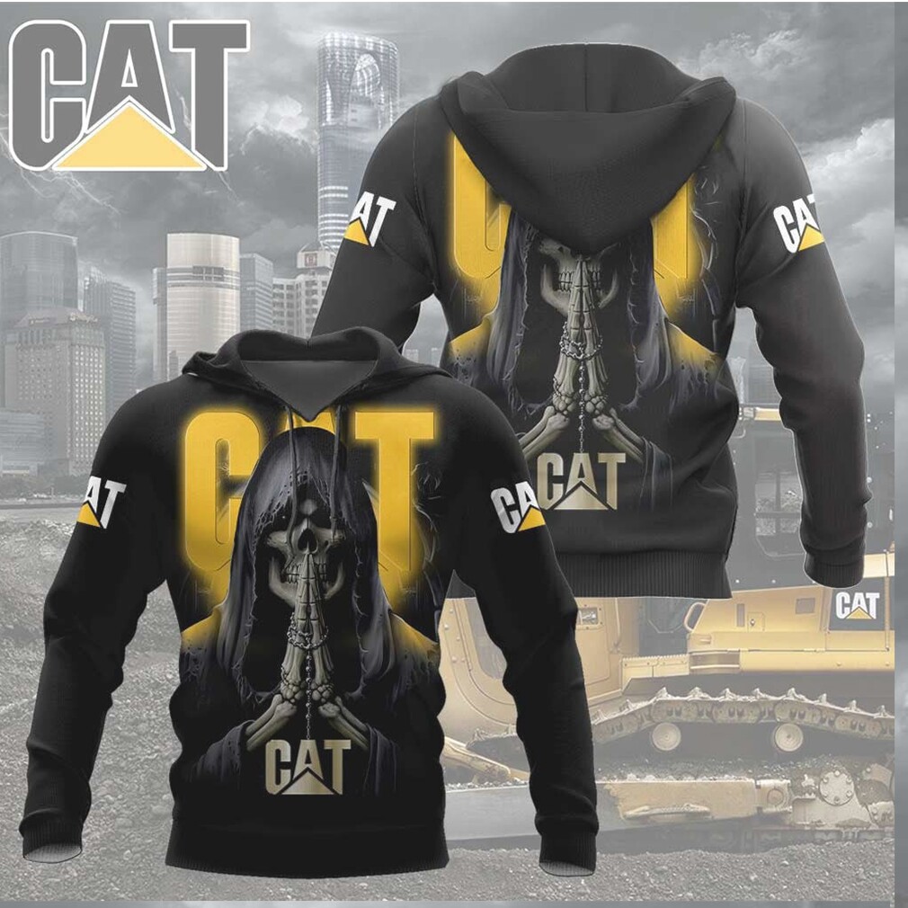 CAT Caterpillar Praying Reaper Skeleton Gothic 3D T Shirt CAT Caterpillar Praying Reaper Skeleton Gothic 3D T Shirt