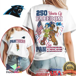 Carolina Panthers 250 Years of Freedom Scooby Doo Shaggy 4th of July T Shirt