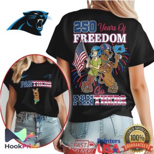 Carolina Panthers 250 Years of Freedom Scooby Doo Shaggy 4th of July T Shirt