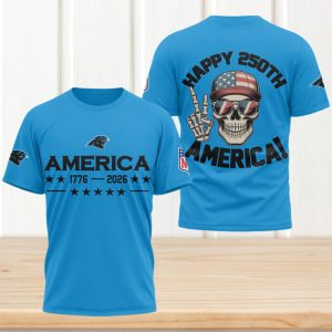 Carolina Panthers Happy 250th America 1776 2026 Football T Shirt