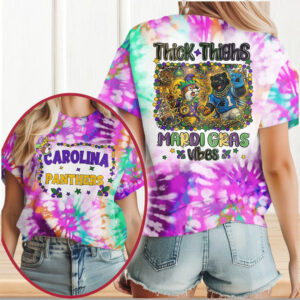 Carolina Panthers Mardi Gras Vibes Thick Thighs NFL T Shirt