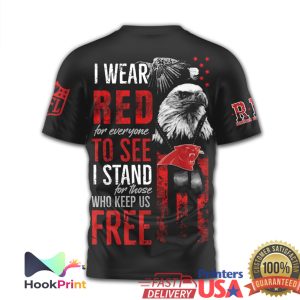 Carolina Panthers RED Friday Patriotic Soldier & Eagle 3D Printed T Shirt