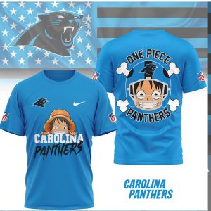 Carolina Panthers x One Piece Luffy Anime NFL T Shirt