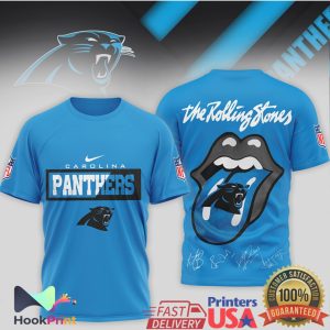 Carolina Panthers x The Rolling Stones Tongue Logo Signature T Shirt Carolina Panthers x The Rolling Stones Tongue Logo Signature T Shirt