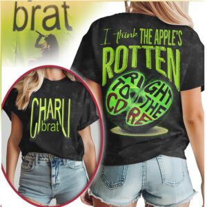 Charli XCX Brat Album Inspired Apples Rotten To The Core T Shirt