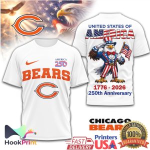 Chicago Bears 250th Anniversary 1776 2026 Patriotic Eagle T Shirt