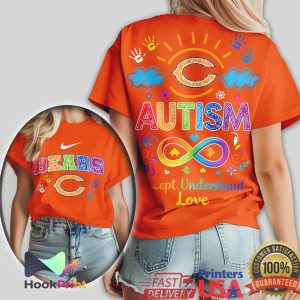 Chicago Bears Autism Awareness Rainbow Infinity Logo T Shirt