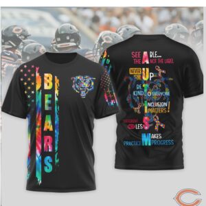 Chicago Bears Autism Awareness See Able Not The Label NFL Fan Gear T Shirt