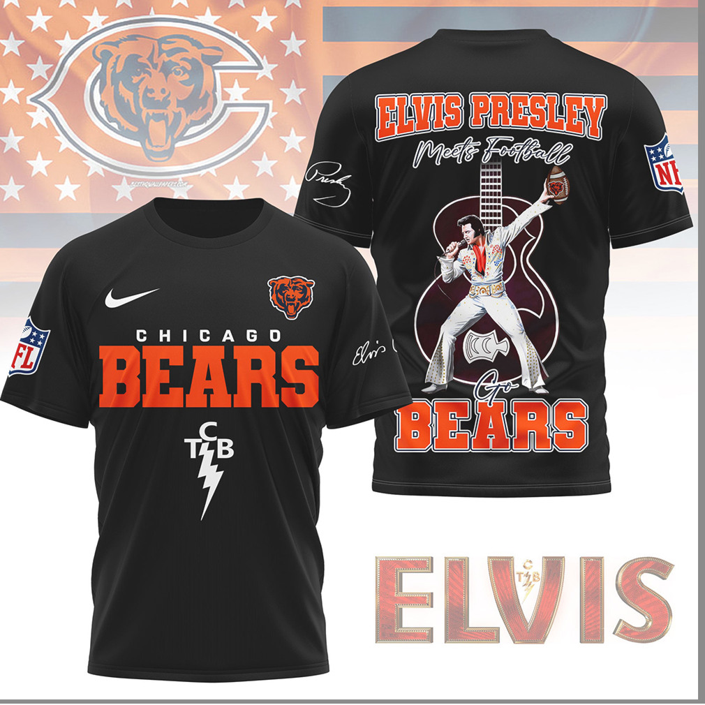 Chicago Bears Elvis Presley Meets Football TCB Grizzly Design Shirt Chicago Bears Elvis Presley Meets Football TCB Grizzly Design Shirt