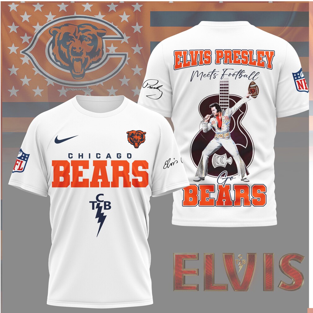 Chicago Bears Elvis Presley Meets Football TCB Grizzly Design Shirt Chicago Bears Elvis Presley Meets Football TCB Grizzly Design Shirt
