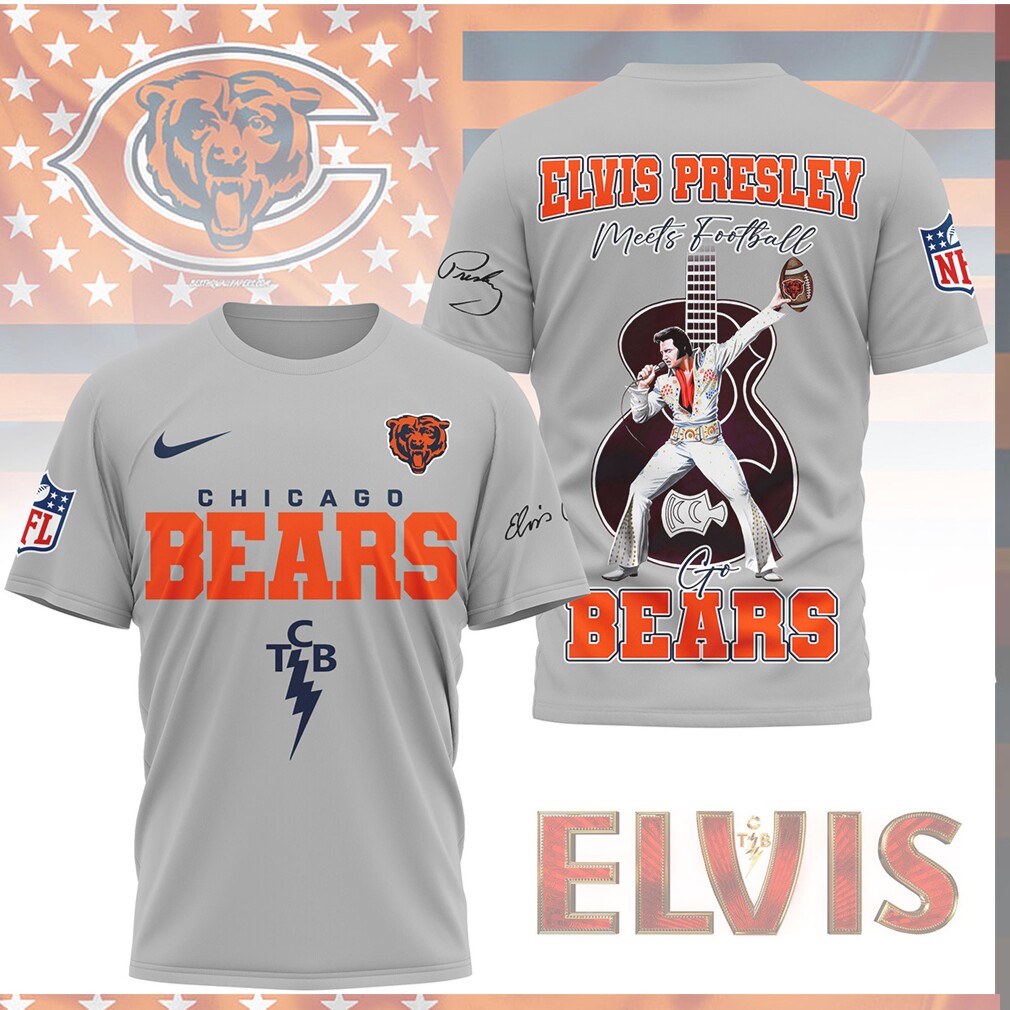 Chicago Bears Elvis Presley Meets Football TCB Grizzly Design Shirt Chicago Bears Elvis Presley Meets Football TCB Grizzly Design Shirt