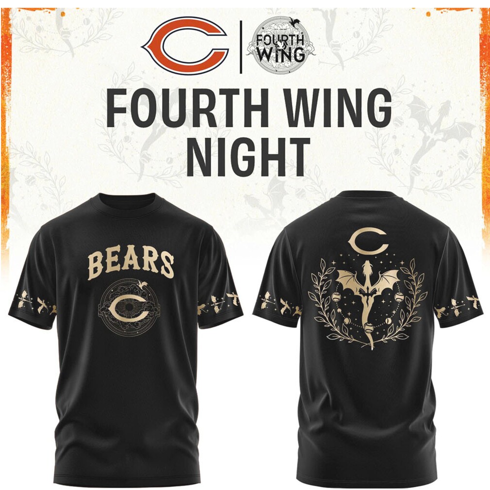 Chicago Bears Fourth Wing Night Dragon Rider Football T Shirt Chicago Bears Fourth Wing Night Dragon Rider Football T Shirt