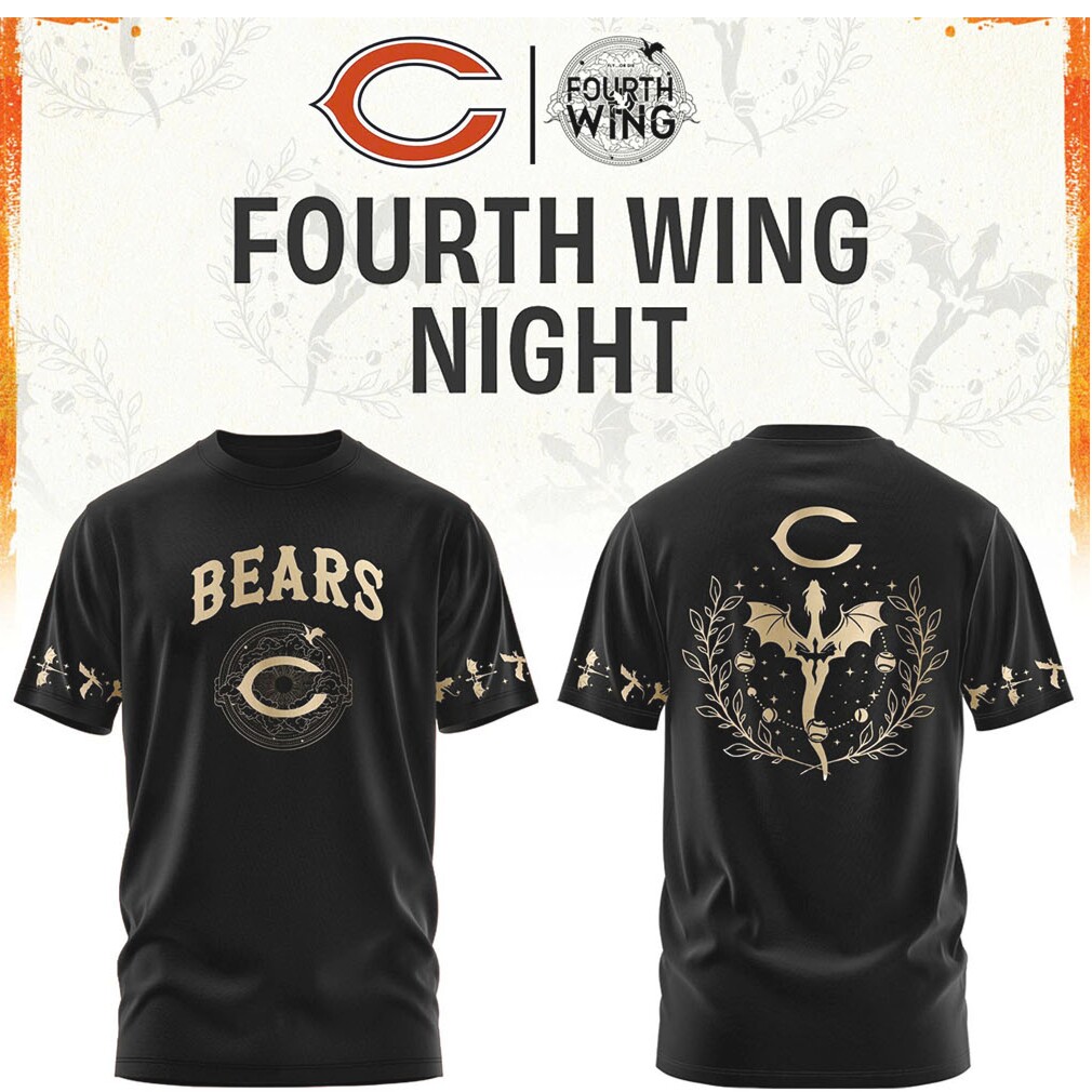 Chicago Bears Fourth Wing Night Dragon Rider Football T Shirt Chicago Bears Fourth Wing Night Dragon Rider Football T Shirt