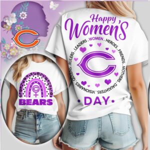 Chicago Bears Happy Womens Day Queens Visionaries Purple Shirt