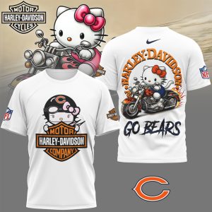 Chicago Bears Hello Kitty x Harley Davidson Motorcycle NFL Fan T Shirt