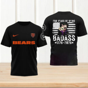 Chicago Bears Joker Badass 1776 2026 Patriotic Anniversary NFL T Shirt