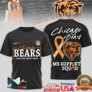 Chicago Bears MS Support Squad Awareness MS Xtra Credit Crew T Shirt