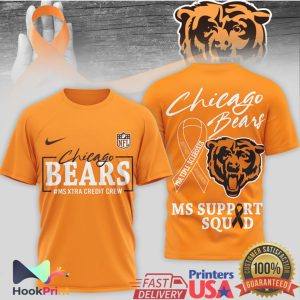 Chicago Bears MS Support Squad Awareness MS Xtra Credit Crew T Shirt