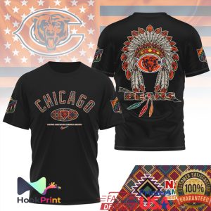 Chicago Bears NFL Native American Heritage Month Headdress T Shirt