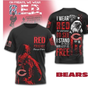 Chicago Bears R.E.D. Friday Remember Everyone Deployed Military Support T Shirt Chicago Bears R.E.D. Friday Remember Everyone Deployed Military Support T Shirt