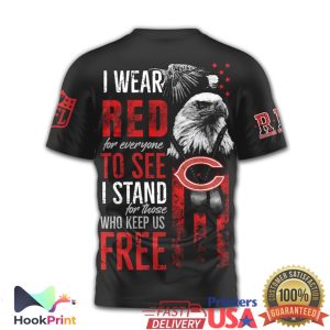 Chicago Bears RED Friday Military Pride All Over Print T Shirt