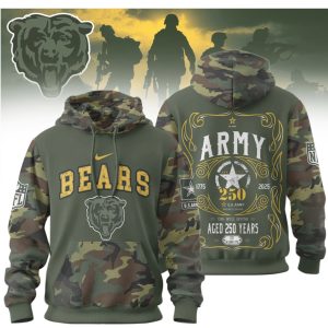 Chicago Bears U.S. Army 250th Anniversary Camo T Shirt