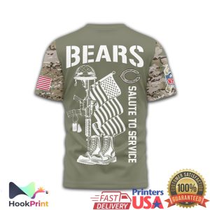 Chicago Bears U.S. Veteran Salute to Service Olive Camo T Shirt Chicago Bears U.S. Veteran Salute to Service Olive Camo T Shirt