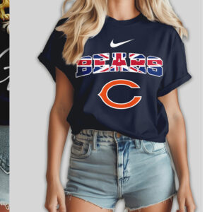 Chicago Bears United Kingdom Flag British Fan NFL Football T Shirt