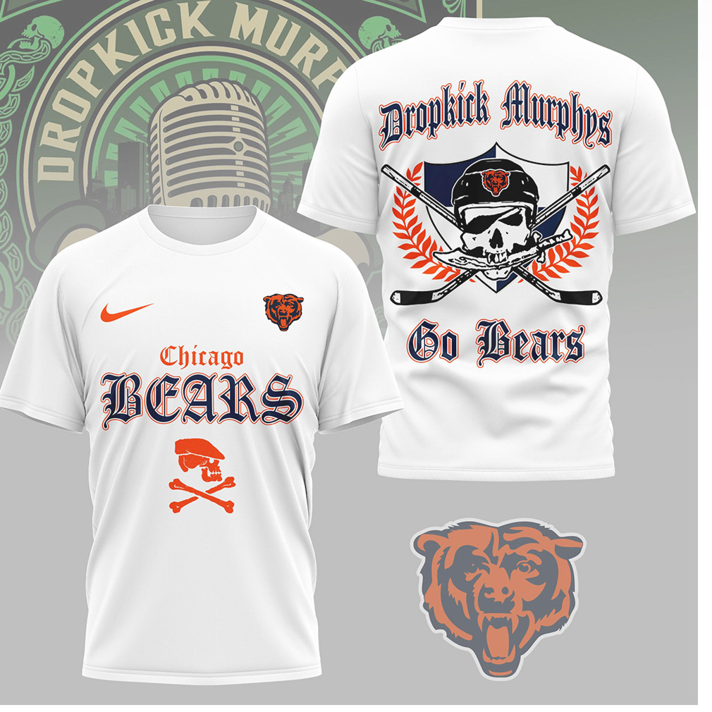 Chicago Bears x Dropkick Murphys Go Bears Skull Hockey Sticks T Shirt Chicago Bears x Dropkick Murphys Go Bears Skull Hockey Sticks T Shirt