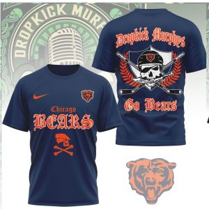 Chicago Bears x Dropkick Murphys Go Bears Skull Hockey Sticks T Shirt